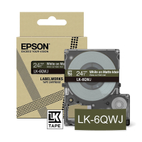 Epson LK-6QWJ cinta mate blanca sobre caqui 24 mm (original) C53S672090 084434