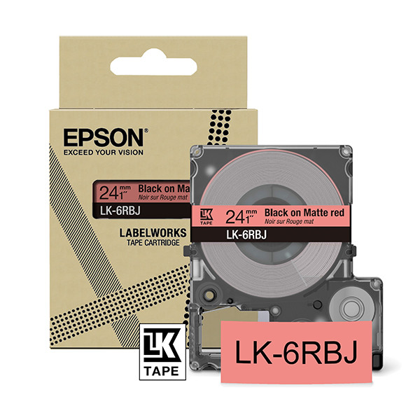 Epson LK-6RBJ cinta mate negro sobre rojo 24 mm (original) C53S672073 084404 - 1