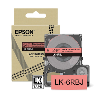 Epson LK-6RBJ cinta mate negro sobre rojo 24 mm (original) C53S672073 084404