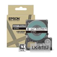 Epson LK-6TBJ cinta mate negra sobre transparente 24 mm (original) C53S672067 084392