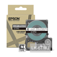 Epson LK-6TWJ cinta mate blanca sobre transparente 24 mm (original) C53S672070 084398