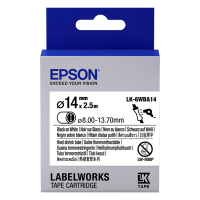 Epson LK-6WBA14 tubo termorretráctil negro sobre blanco 14 mm (original) C53S656903 084300