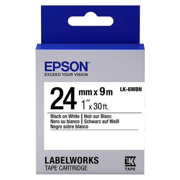 Epson LK-6WBN cinta negro sobre blanco 24 mm (original) C53S656006 083268 - 1