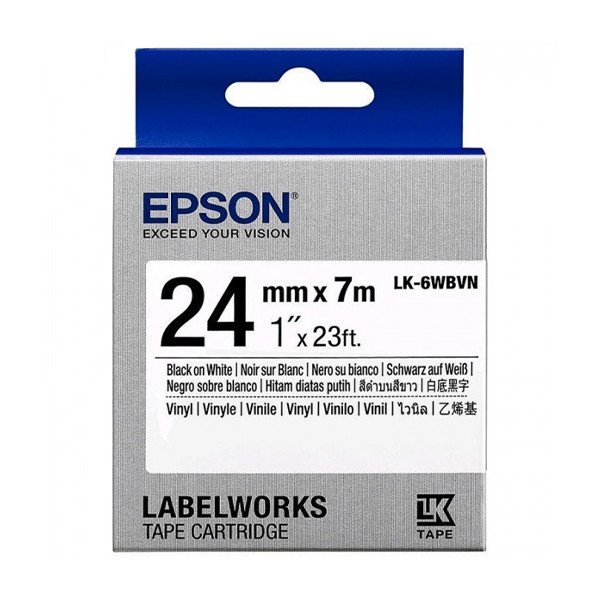 Epson LK-6WBVN Cinta negro sobre blanco 24 mm (original) C53S656020 084354 - 1