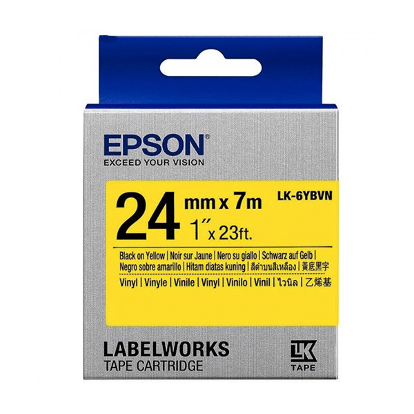 Epson LK-6YBVN Cinta negra sobre amarilla 24 mm (original) C53S656021 084356 - 1