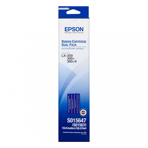 Epson S015647 cinta de tinta negra 2 piezas (original)