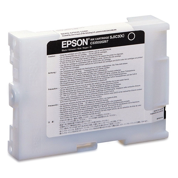 Epson S020267 SJIC3 (K) cartucho de tinta negro (original) 026972 - 1