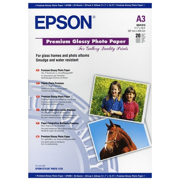 Epson S041315 papel fotográfico Premium Glossy | 255 gramos | DIN A3 | 20 hojas C13S041315 150360 - 1