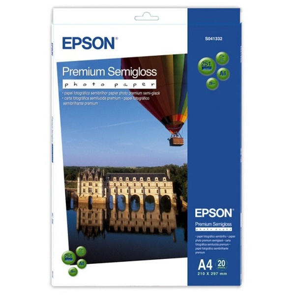 Epson S041332 papel fotográfico Premium Semigloss | 251 gramos | A4 | 20 hojas C13S041332 064660 - 1
