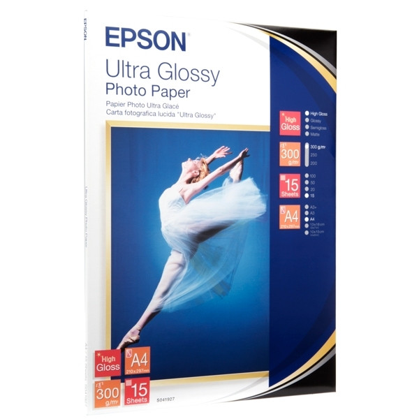 Epson S041927 papel fotográfico Ultra Glossy | 300 gramos | A4 | 15 hojas C13S041927 064638 - 1