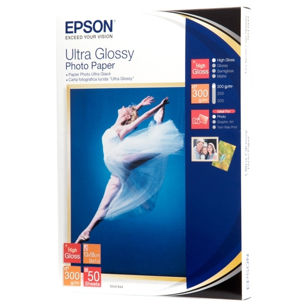 Epson S041944 papel fotográfico Ultra Glossy | 300 gramos | 13 x 18 cm | 50 hojas C13S041944 153016 - 1