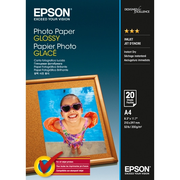 Epson S042538 papel fotográfico Glossy | 200 gramos | A4 | 20 hojas C13S042538 153026 - 1