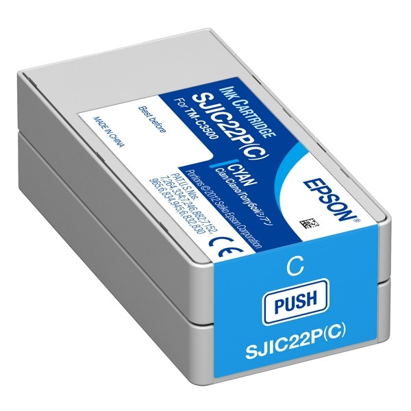 Epson SJIC22P (C) cartucho de tinta cian (original) C33S020602 026638 - 1