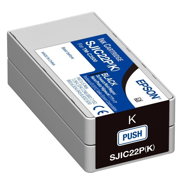 Epson SJIC22P (K) cartucho de tinta negro (original) C33S020601 026636 - 1