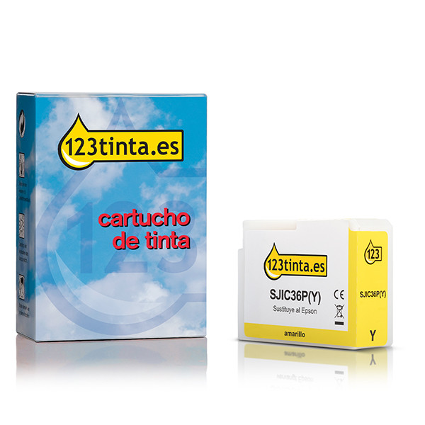 Epson SJIC36P(Y) cartucho de tinta amarillo (marca 123tinta) C13T44C440C 083613 - 1