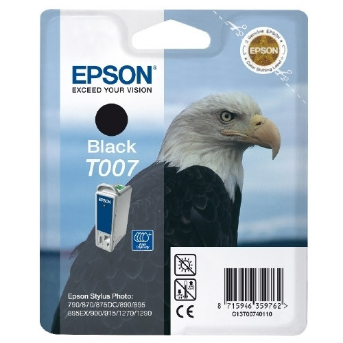 Epson T007 cartucho de tinta negro (original) C13T00740110 020470 - 1