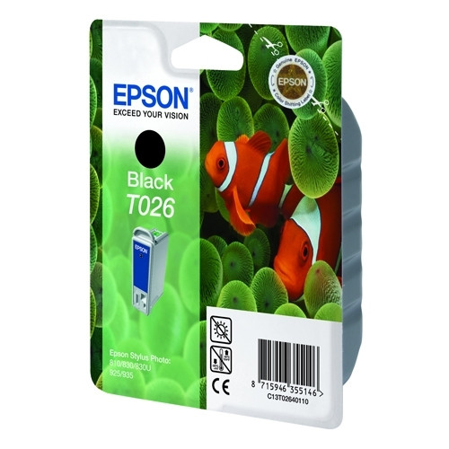 Epson T026 cartucho de tinta negro (original) C13T02640110 021080 - 1