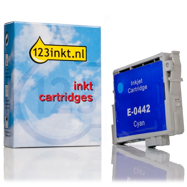 Epson T0442 cartucho de tinta cian XL (marca 123tinta) C13T04424010C 022411 - 1