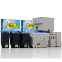 Epson T066 + T067 cartuchos de tinta (marca 123tinta) | Pack 3 negros + 3 colores 110620