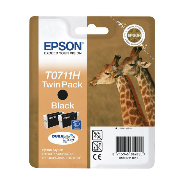 Epson T0711H pack 2x cartucho de tinta negro XL (original) 023105 - 1