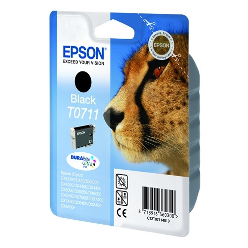 Epson T0711 cartucho de tinta negro (original) C13T07114011 C13T07114012 900661 - 1