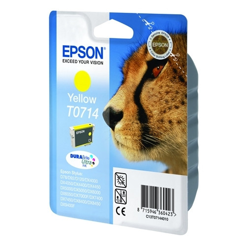 Epson T0714 cartucho de tinta amarillo (original) C13T07144011 C13T07144012 900664 - 1