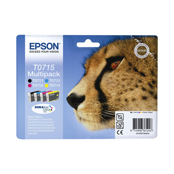 Epson T0715 Pack ahorro 4 cartuchos (originales) C13T07154010 C13T07154012 023065 - 1