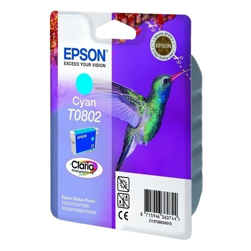 Epson T0802 cartucho de tinta cian (original) C13T08024011 901993 - 1