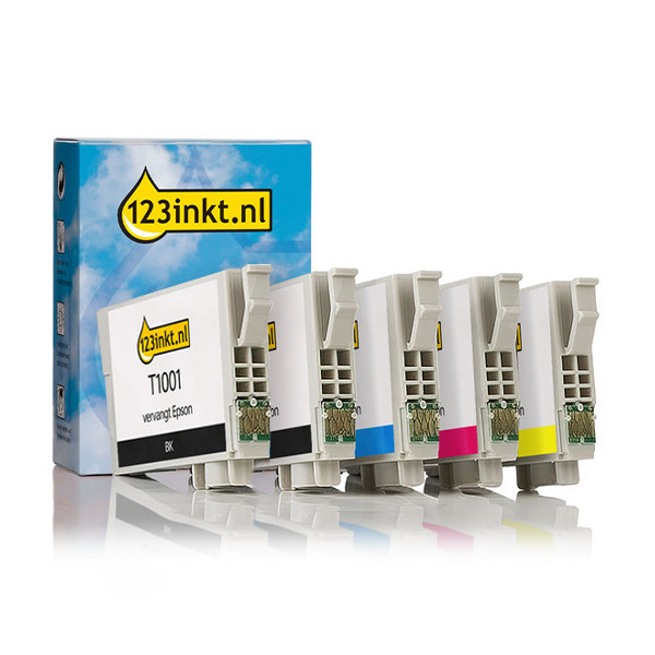 Epson T100 cartuchos de tinta (marca 123tinta) | Pack 2 negros + 3 colores 160827 - 1