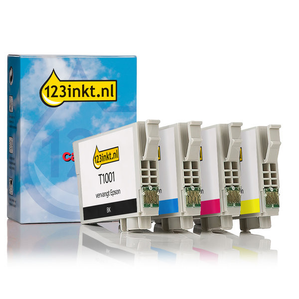Epson T100 cartuchos de tinta (marca 123tinta) | Pack negro + 3 colores 127098 - 1