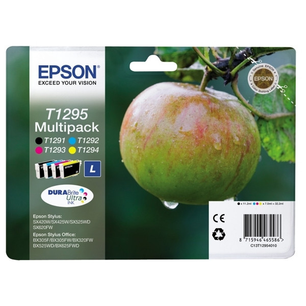 Epson T1295 Pack ahorro 4 cartuchos XL (original) C13T12954010 C13T12954012 C13T12954020 C13T12954022 026299 - 1