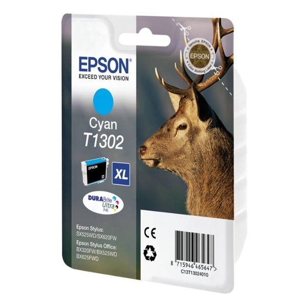 Epson T1302 cartucho de tinta cian XXL (original) C13T13024010 C13T13024012 026305 - 1