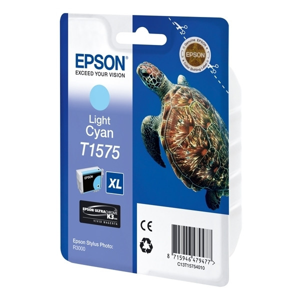 Epson T1575 cartucho cian claro (original) C13T15754010 C13T15754012 026362 - 1