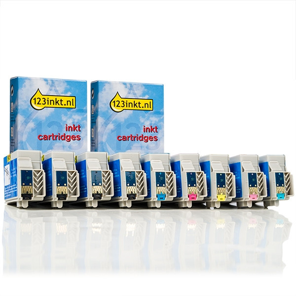 Epson T157 4x cartuchos de tinta (marca 123tinta) | Pack 4 negros + 5 colores 110805 - 1