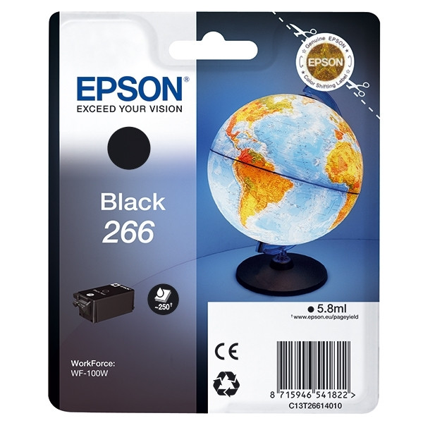 Epson T266 cartucho de tinta negro (original) – imagen 2