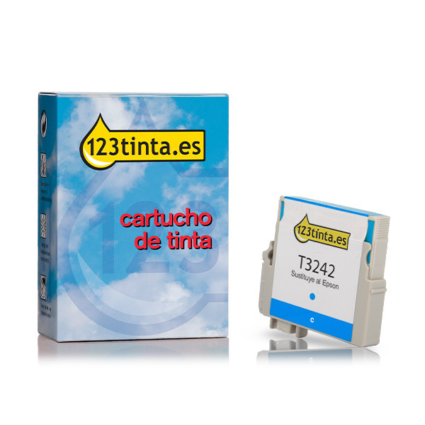 Epson T3242 cartucho de tinta cian (marca 123tinta) C13T32424010C 026937 - 1
