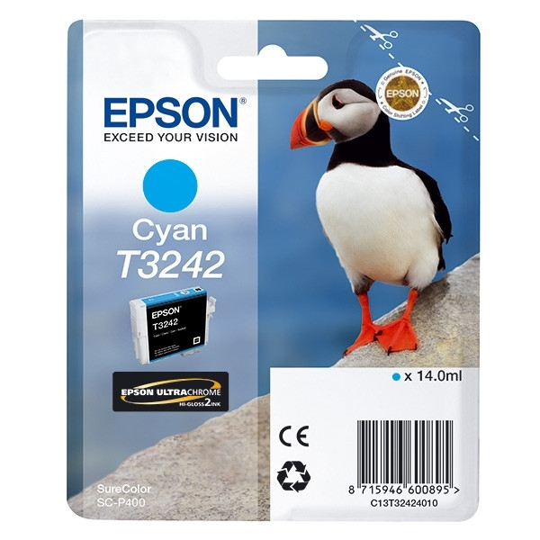Epson T3242 cartucho de tinta cian (original) C13T32424010 026936 - 1