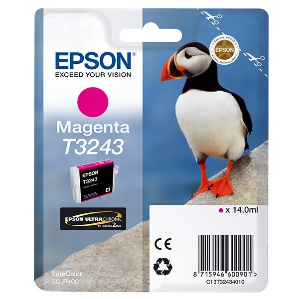 Epson T3243 cartucho de tinta magenta (original) C13T32434010 026938 - 1