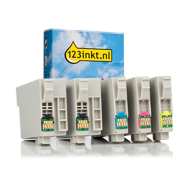 Epson T347 cartuchos de tinta (marca 123tinta) | Pack 2 negros + 3 colores 160830 - 1