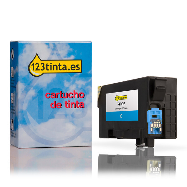 Epson T40D2 cartucho de tinta cian XL (marca 123tinta) C13T40D240C 083419 - 1
