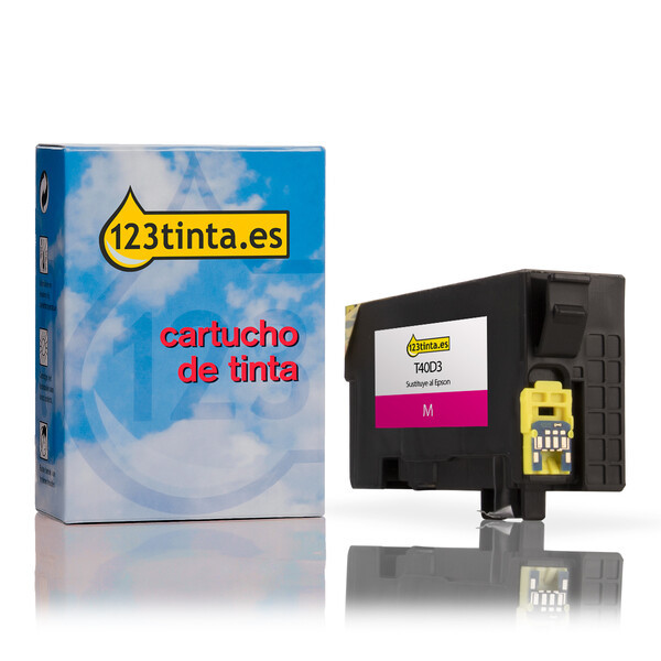 Epson T40D3 cartucho de tinta magenta XL (marca 123tinta) C13T40D340C 083421 - 1