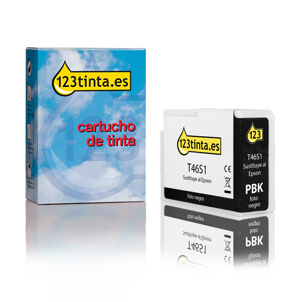 Epson T46S1 Cartucho de tinta negro fotográfico (marca 123tinta) C13T46S100C 083491 - 1