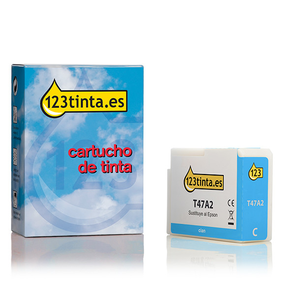 Epson T47A2 cartucho de tinta cian (marca 123tinta) C13T47A200C 083513 - 1