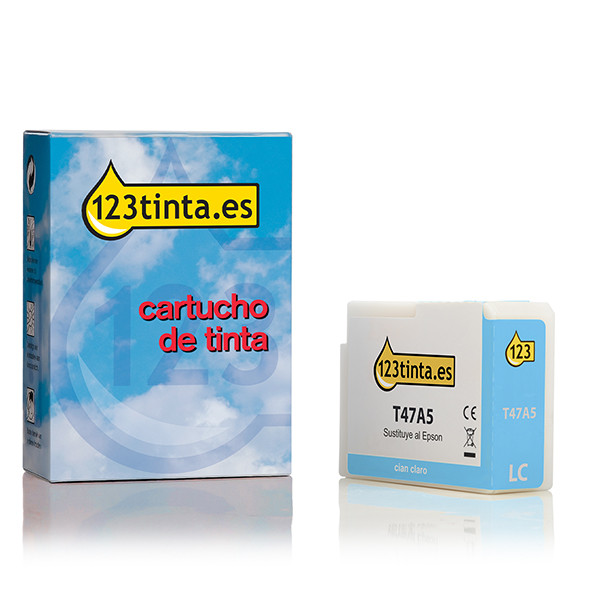 Epson T47A5 cartucho de tinta cian claro (marca 123tinta) C13T47A500C 083519 - 1