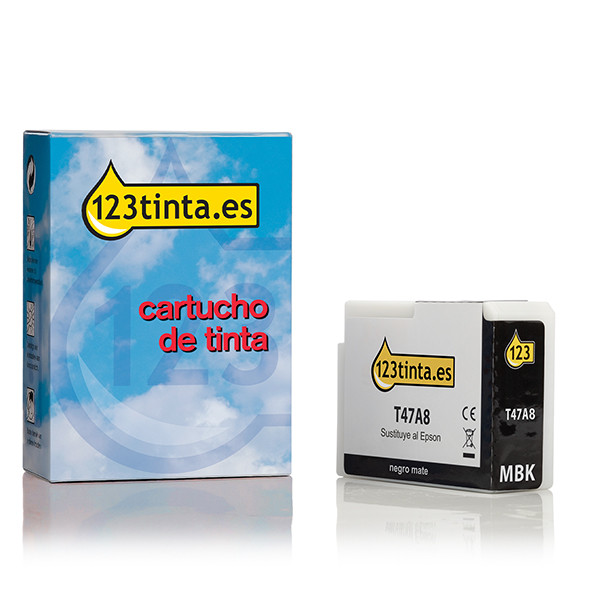 Epson T47A8 Cartucho de tinta negro mate (marca 123tinta) C13T47A800C 083509 - 1
