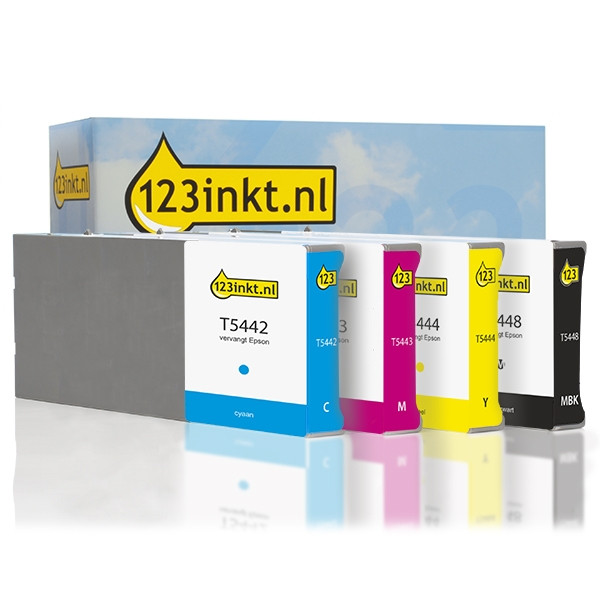 Epson T544 cartuchos de tinta (marca 123tinta) | Pack negro + 3 colores 127032 - 1