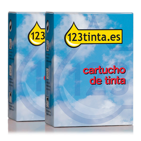 Epson T557 cartucho de tinta (marca 123tinta) | Pack 2 cartuchos + papel fotográfico 022915 - 1