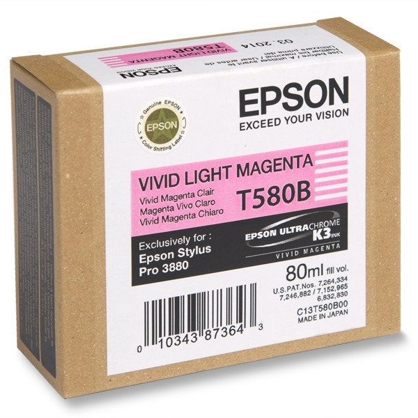 Epson T580B cartucho magenta vivo claro (original) C13T580B00 025927 - 1