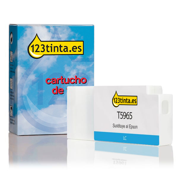 Epson T5965 cartucho de tinta cian claro (marca 123tinta) C13T596500C 026237 - 1
