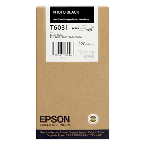 Epson T6031 cartucho negro foto XL (original) C13T603100 026034 - 1